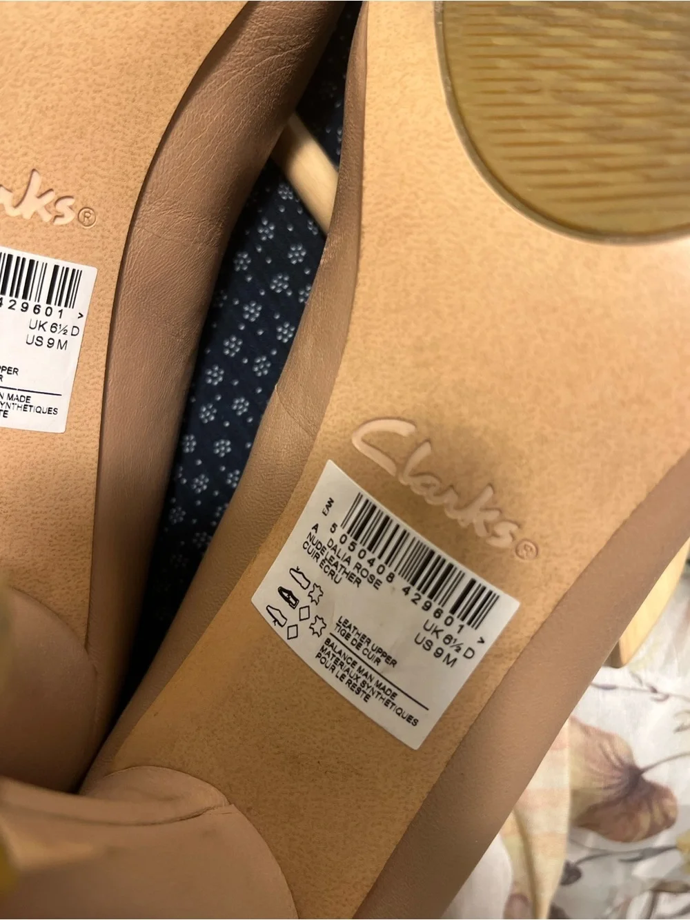 Clarks Classic Nude Leather High Heel Pumps